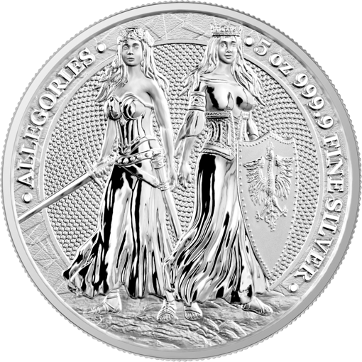 2022 the allegories – polonia & germania 5oz. 9999 silver bullion coin