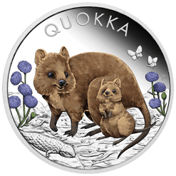 2022 Australian Quokka 1oz .9999 Silver Proof Coloured Coin