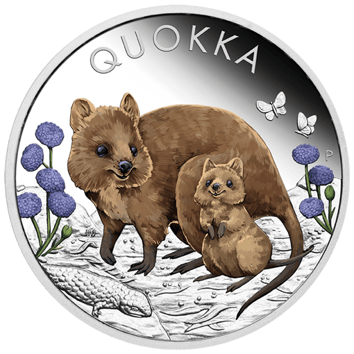 2022 australian quokka 1oz. 9999 silver proof coloured coin