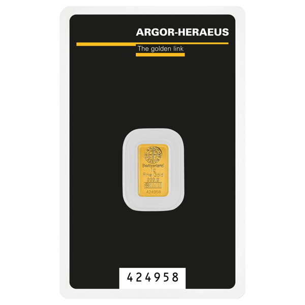 Argor Heraeus Kinebar 1g Gold Bar
