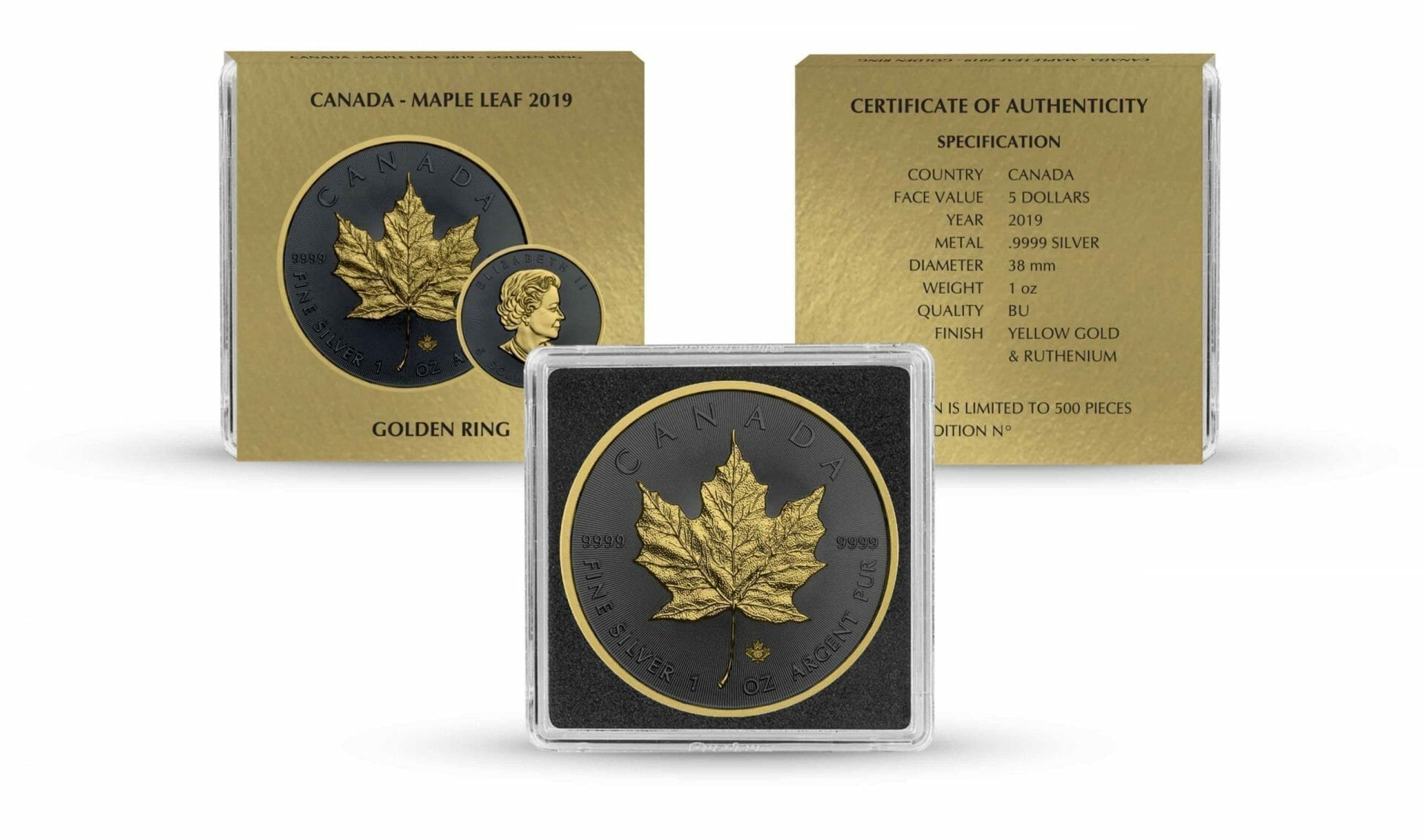 2019MAPLEAF1OZGR-2019-maple-leaf-1oz-silver-coin-golden-ring-edition