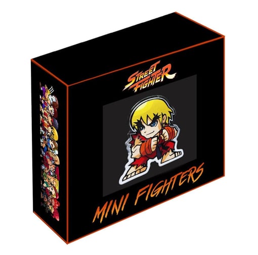 2021 mini fighters ken 1oz. 999 silver proof coloured coin – street fighter