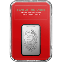 2023 $1 Lunar Year of the Rabbit 1/2oz .999 Silver Frosted Ingot
