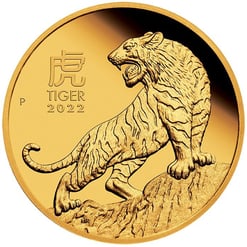 2022 Year of the Tiger 1/4oz .9999 Gold Proof Coin - Lunar Series III