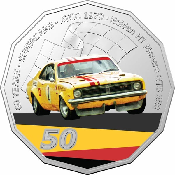 10494-2020-50c-1970-holden-ht-monaro-gts-350-60-years-of-supercars-coloured-coin-in-card