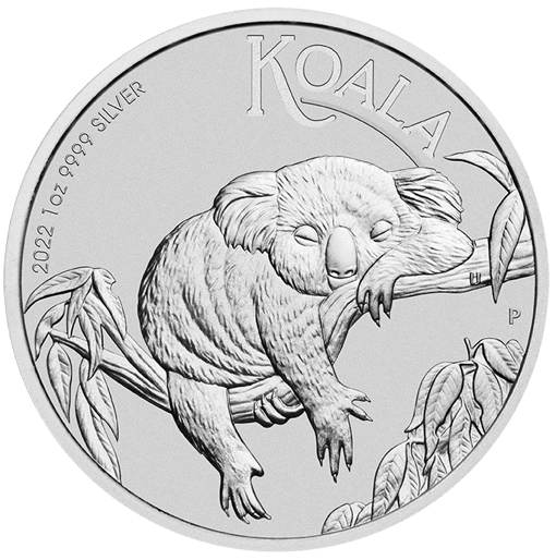 2022 australian koala 1oz. 9999 silver bullion coin front