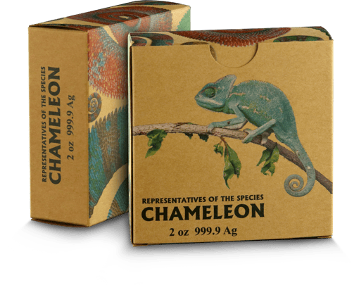 2023 chameleon representatives of the species 2oz silver uhr coin