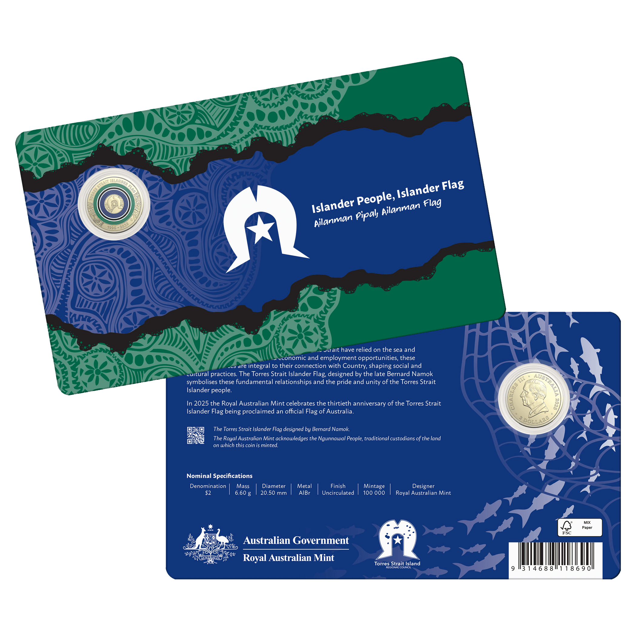 2025 30th Anniversary of the Torres Strait Island Flag Coloured Coin