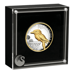 2022 australian kookaburra 2oz. 9999 silver proof high relief gilded coin