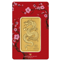 2024 Year of the Dragon 1oz .9999 Gold Minted Bullion Bar