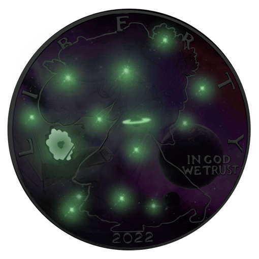 2022 american silver eagle - glowing galaxy iv 1oz. 999 silver coin