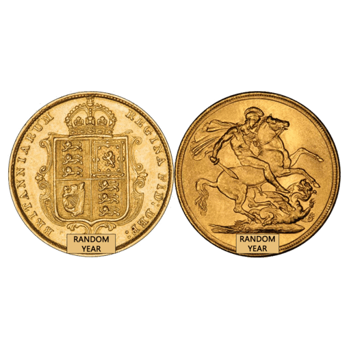 Gold half sovereign coin - random year