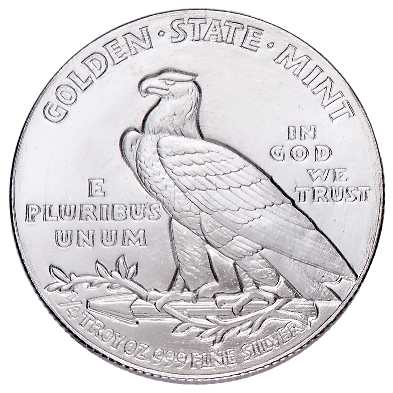 Incuse Indian Head 1QOIBSR-incuse-indian-head-14oz-silver-round