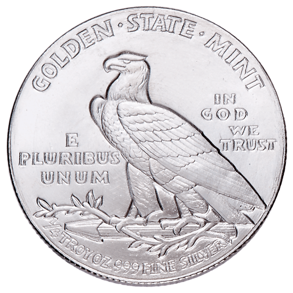Incuse Indian Head 1QOIBSR-incuse-indian-head-14oz-silver-round