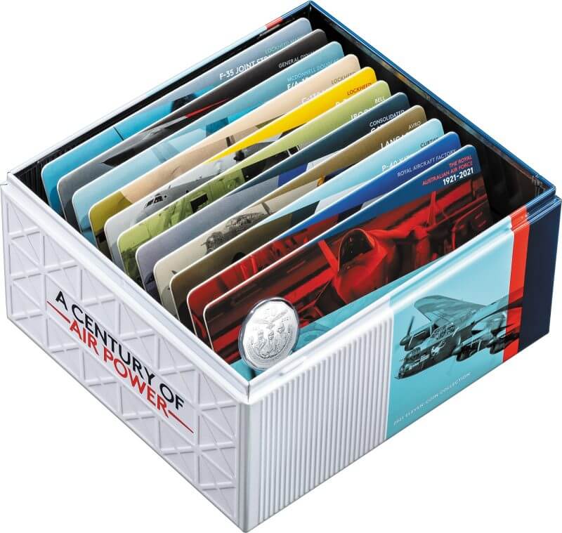 centenary 10419-2021-50c-centenary-of-royal-australian-air-force-coloured-11-coin-collection-cuni-2021-50c-centenary-of-royal-australian-air-force-coloured-11-coin-collection-cuni