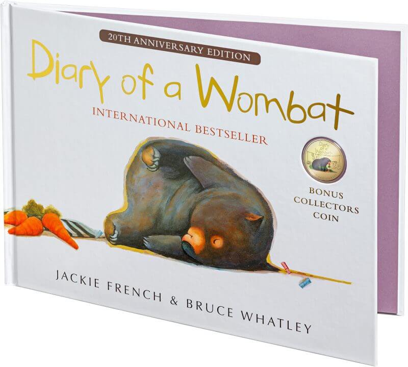 wombat 11089-2022-20c-20th-anniversary-of-diary-of-a-wombat-gold-plated-coin-in-deluxe-edition-book-2022-20c-20th-anniversary-of-diary-of-a-wombat-gold-plated-coin-in-deluxe-edition-book