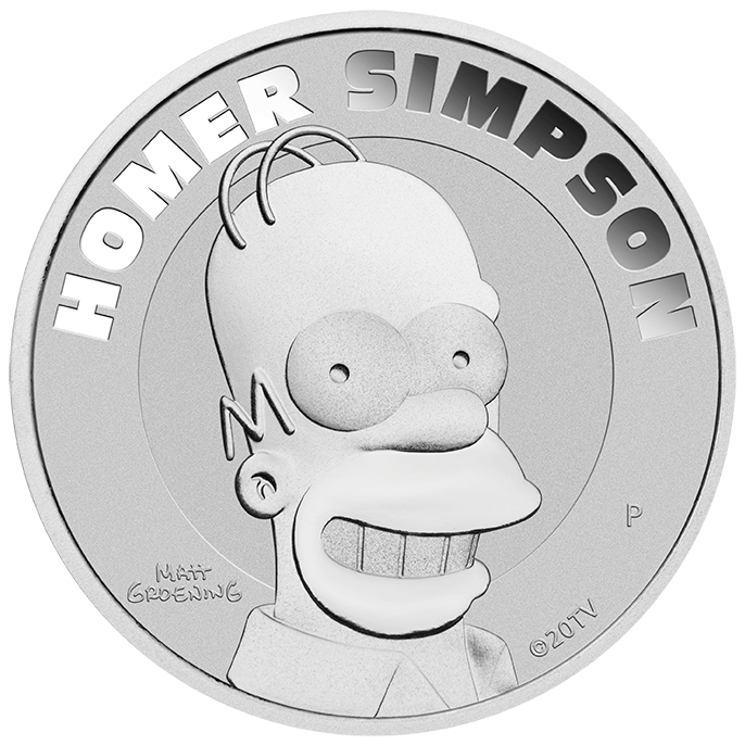 homer simpson 22O16AAD-2022-the-simpsons-homer-simpson-1oz-9999-silver-coin-in-card