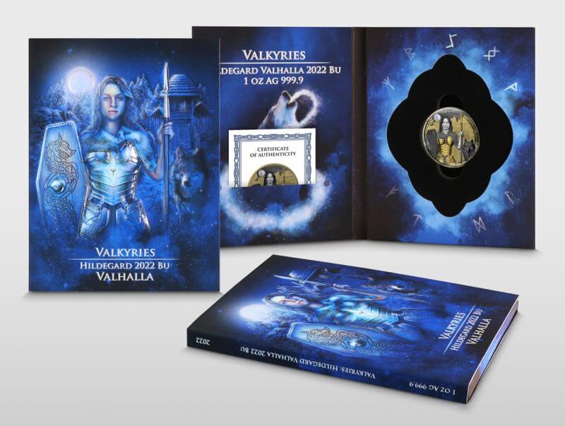 valkyries 22GMCCVH1OZS-2022-valkyries-hildegard-valhalla-1oz-9999-silver-gilded-coin