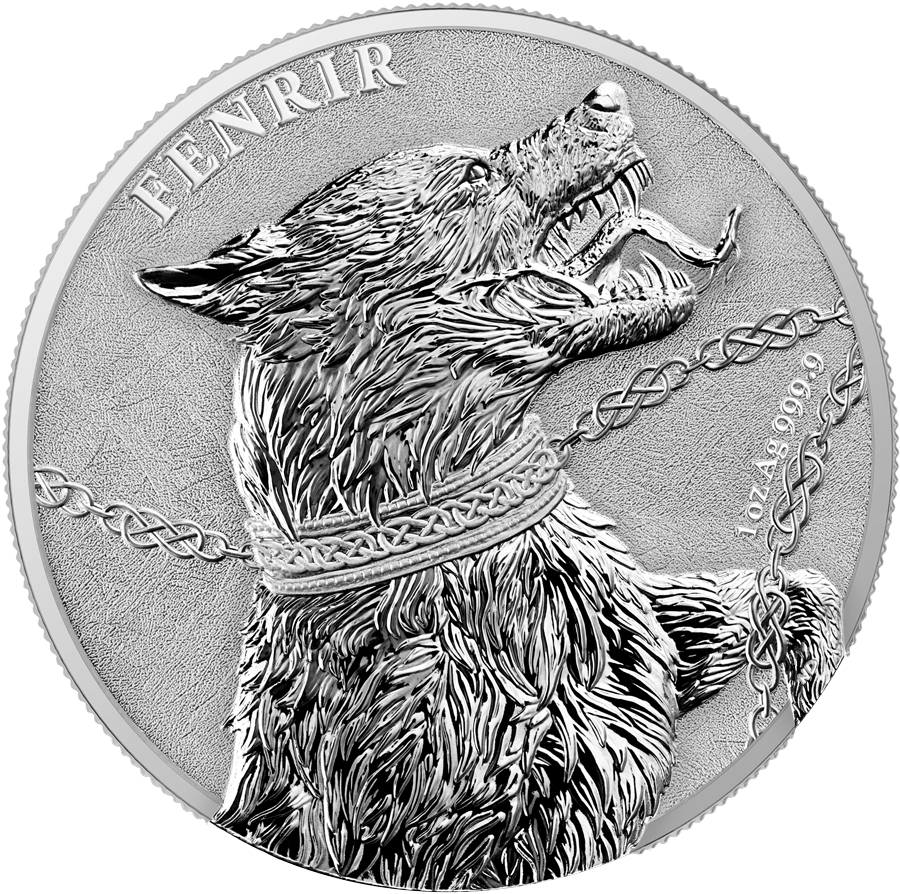 fenrir 22GMFENRIR1OS-2022-germania-beasts-fenrir-1oz-9999-silver-bullion-2-coin-set-with-dual-capsule