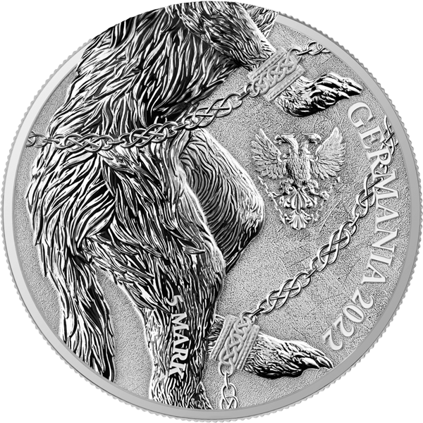 fenrir 22GMFENRIR1OS-2022-germania-beasts-fenrir-1oz-9999-silver-bullion-2-coin-set-with-dual-capsule