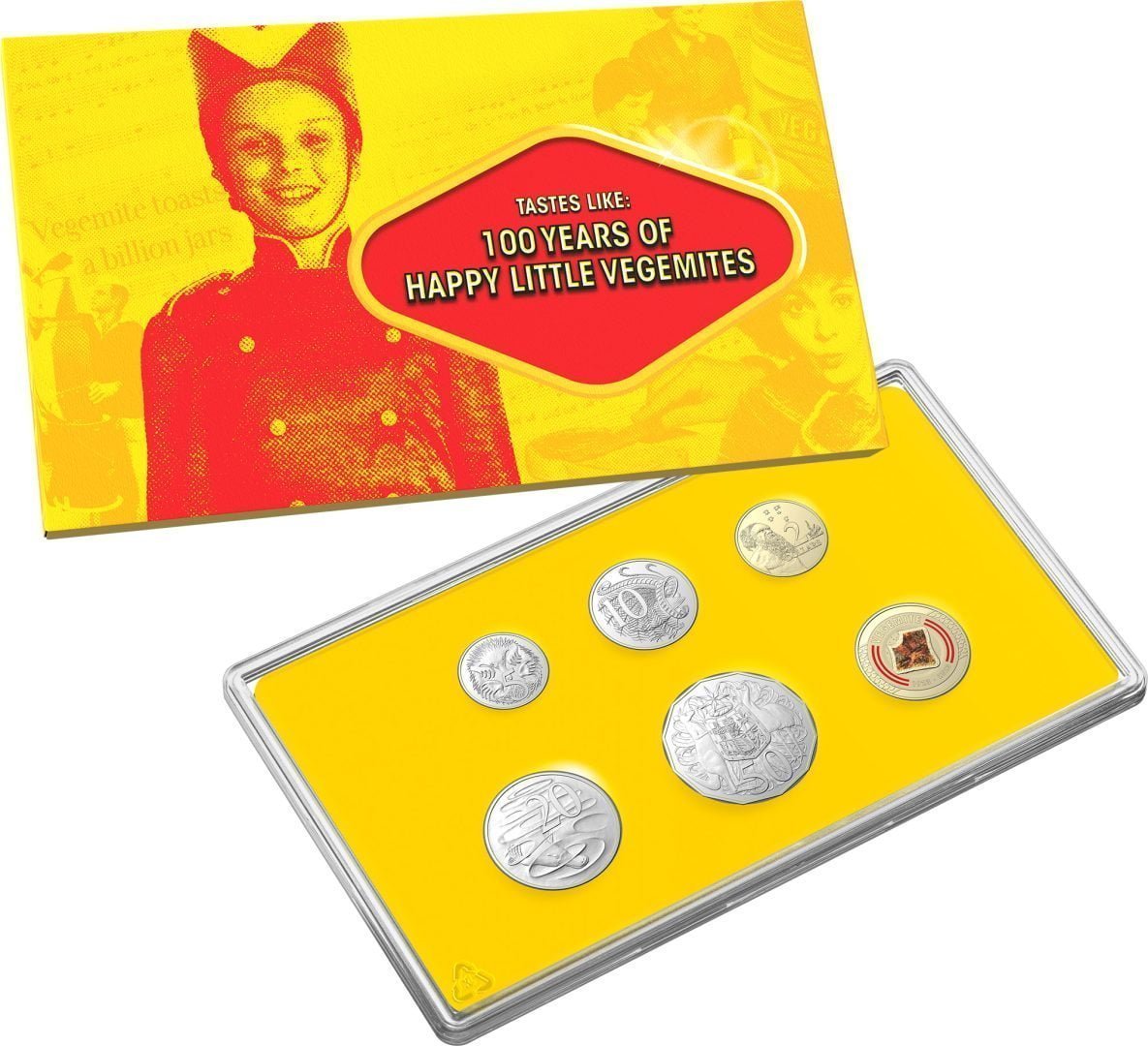 vegemite 11092-2023-vegemite-centenary-100-years-of-happy-little-vegemites-uncirculated-six-coin-year-set