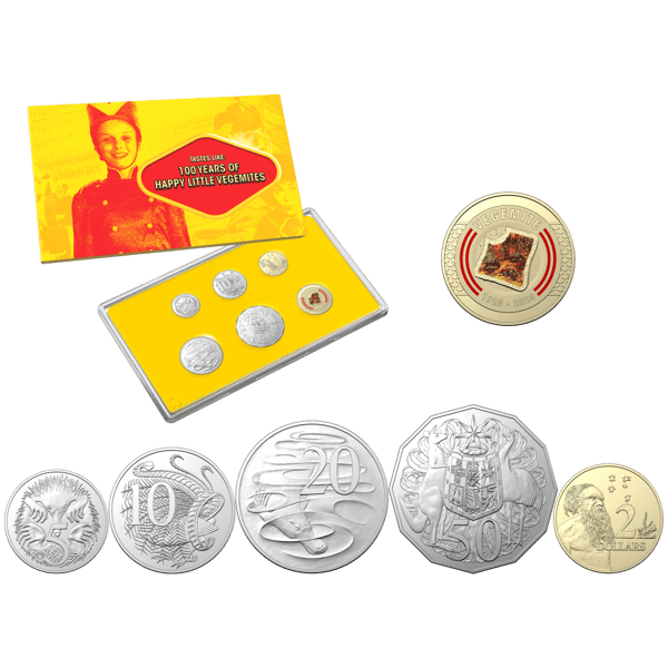 vegemite 11092-2023-vegemite-centenary-100-years-of-happy-little-vegemites-uncirculated-six-coin-year-set