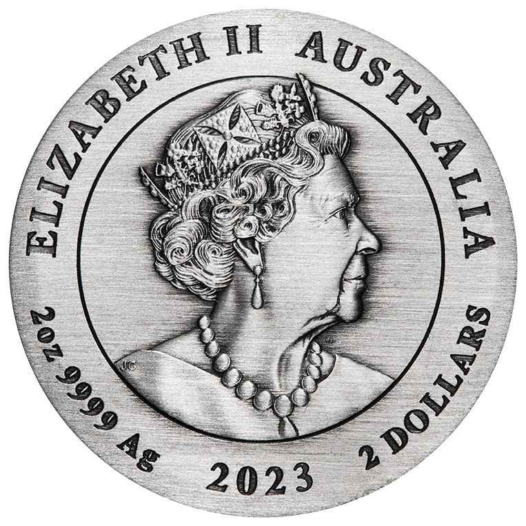 year of the rabbit 3S2306CGAA-2023-year-of-the-rabbit-2oz-silver-antiqued-coin