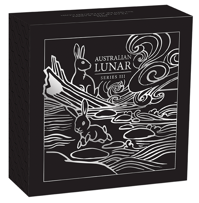 year of the rabbit 3S2306CGAA-2023-year-of-the-rabbit-2oz-silver-antiqued-coin