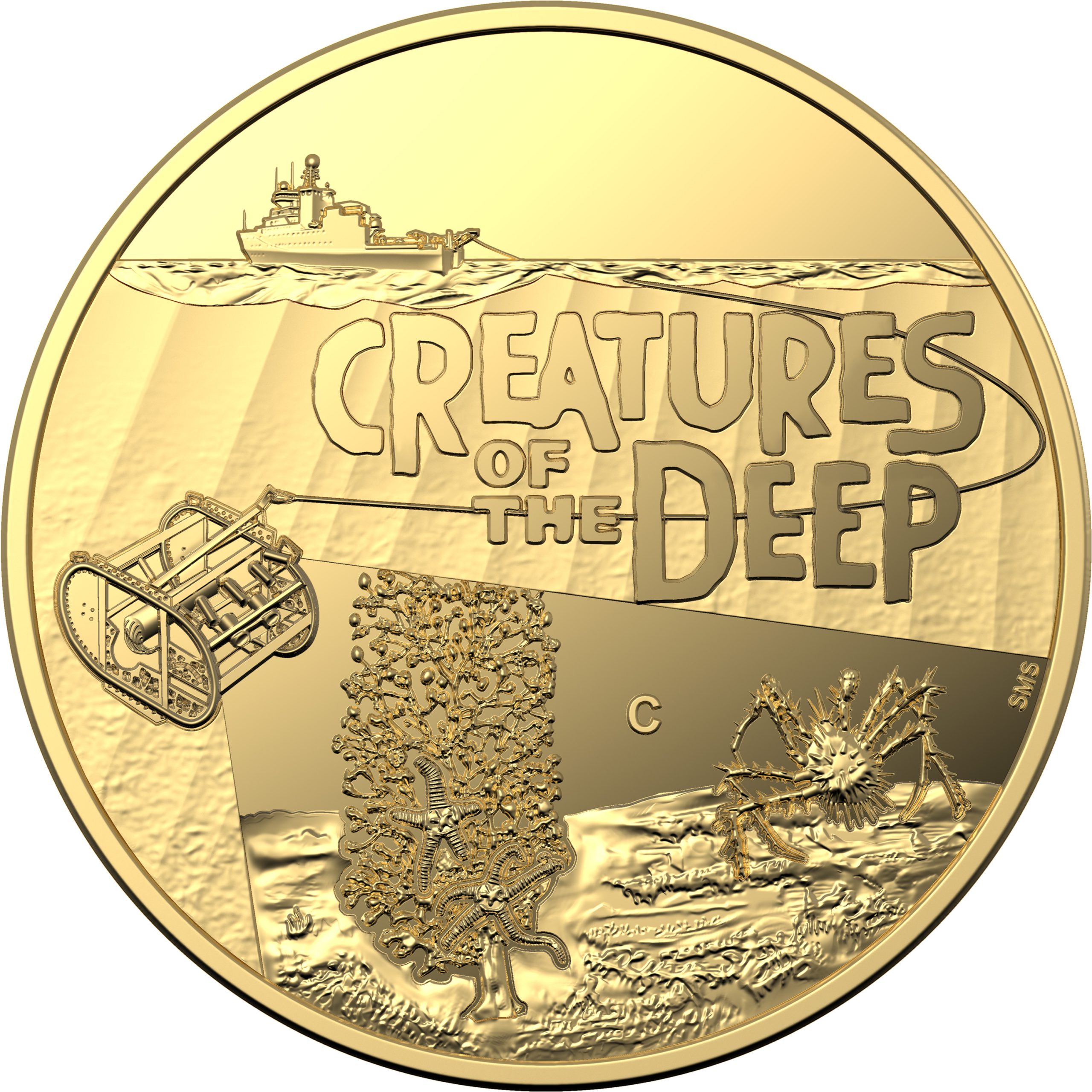 creatures 11083-2023-10-creatures-of-the-deep-110oz-c-mintmark-gold-proof-coin