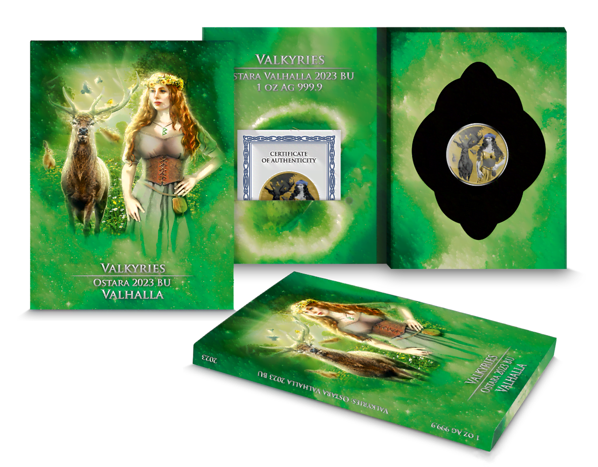2023 Valkyries Ostara Valhalla 1oz Silver Gilded Coin 23VOV1OSC-2023-valkyries-ostara-valhalla-1oz-silver-gilded-coin
