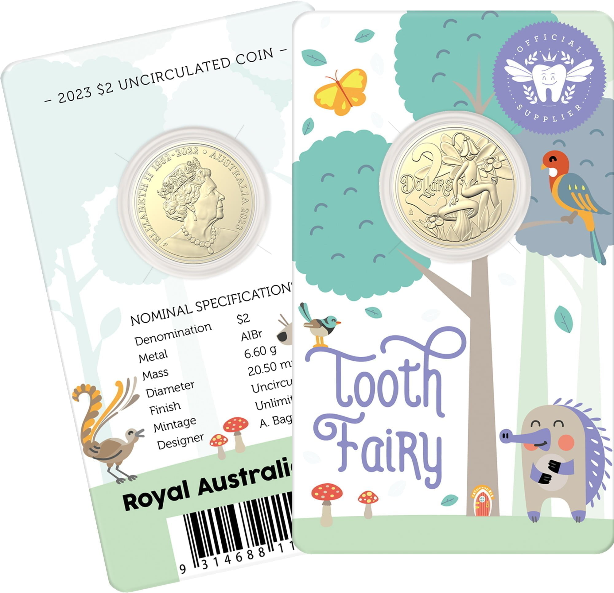 tooth fairy 11097-2023-2-tooth-fairy-uncirculated-coin-in-card-albr-2023-2-tooth-fairy-uncirculated-coin-in-card-albr