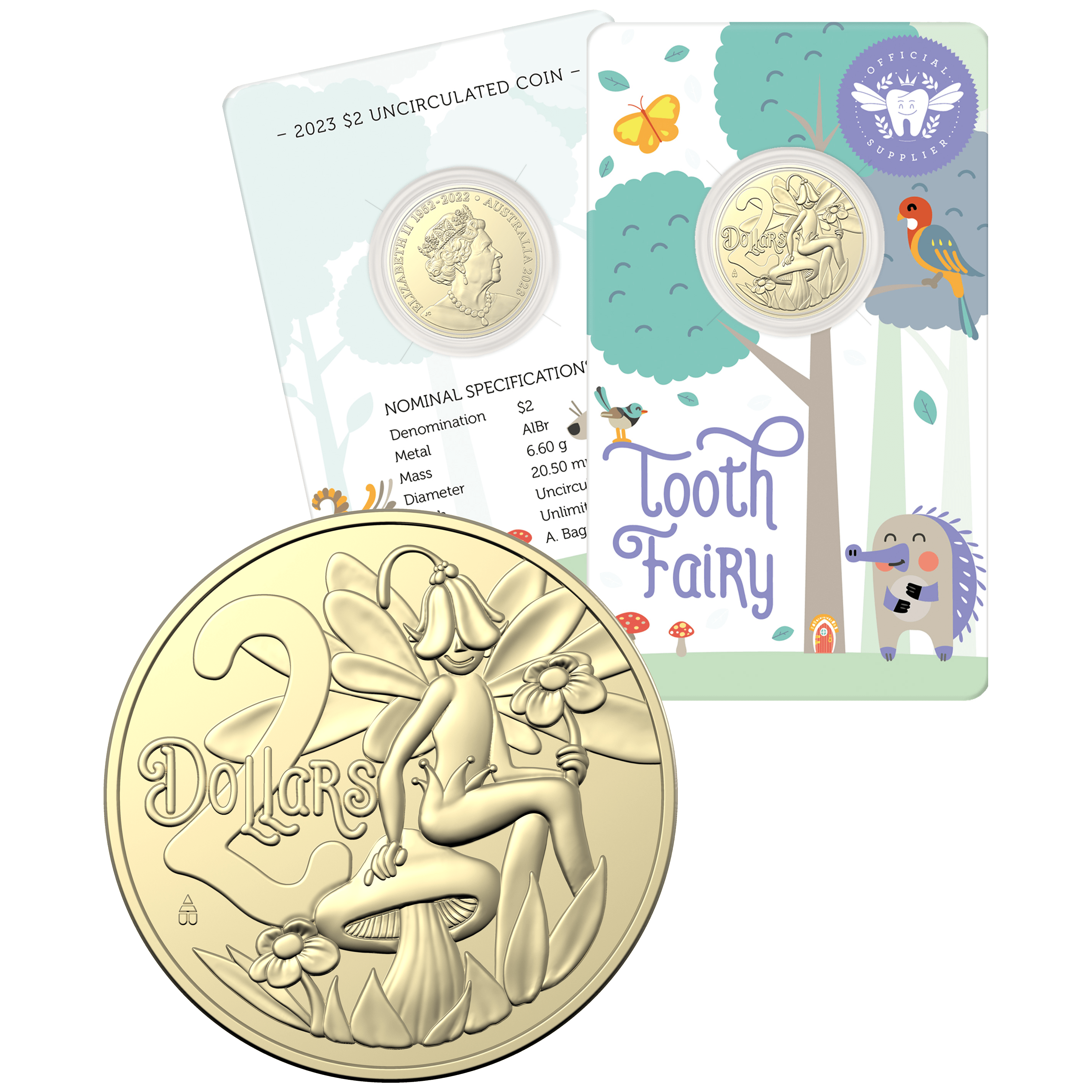 11097-2023-2-tooth-fairy-uncirculated-coin-in-card-albr-2023-2-tooth-fairy-uncirculated-coin-in-card-albr