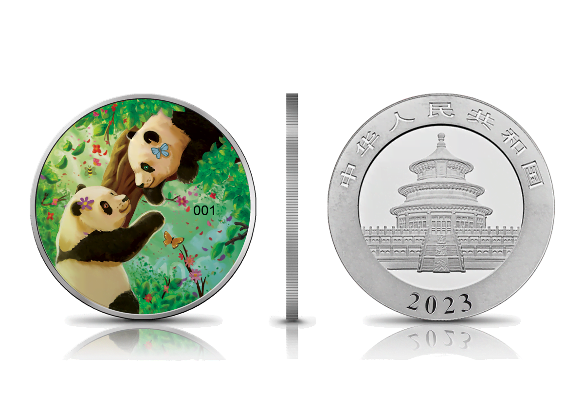 chinese panda 23GMFSPSPRING-2023-four-seasons-chinese-panda-30g-silver-coin-spring