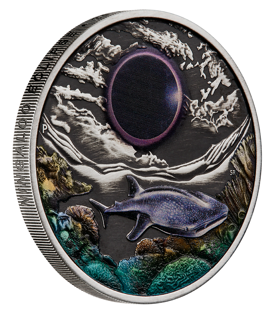2023年 ニンガルー・エクリプス（エクスマウス皆既日食） 2オンス銀貨 2023 Ningaloo Eclipse 2oz Silver Antiqued Coloured Coin