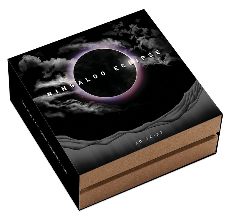 2023 Ningaloo Eclipse 2oz Silver Antiqued Coloured Coin