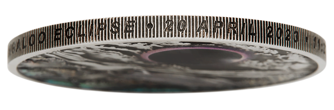 2023年 ニンガルー・エクリプス（エクスマウス皆既日食） 2オンス銀貨 2023 Ningaloo Eclipse 2oz Silver Antiqued Coloured Coin