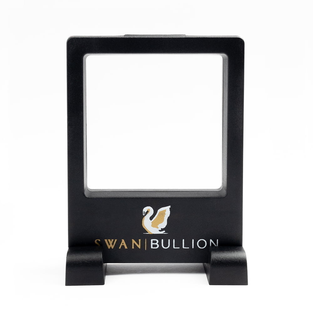 Floating Frame Display Case SB-3D-FFDCWS-swan-bullion-3d-floating-frame-display-case-with-stands