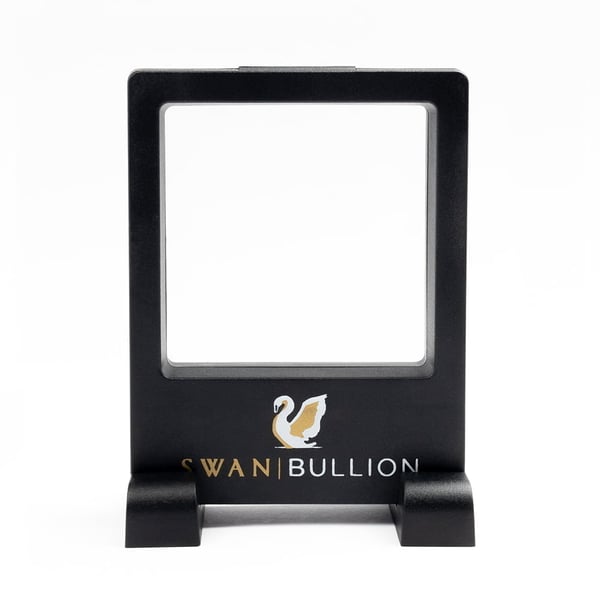 Floating Frame Display Case SB-3D-FFDCWS-swan-bullion-3d-floating-frame-display-case-with-stands