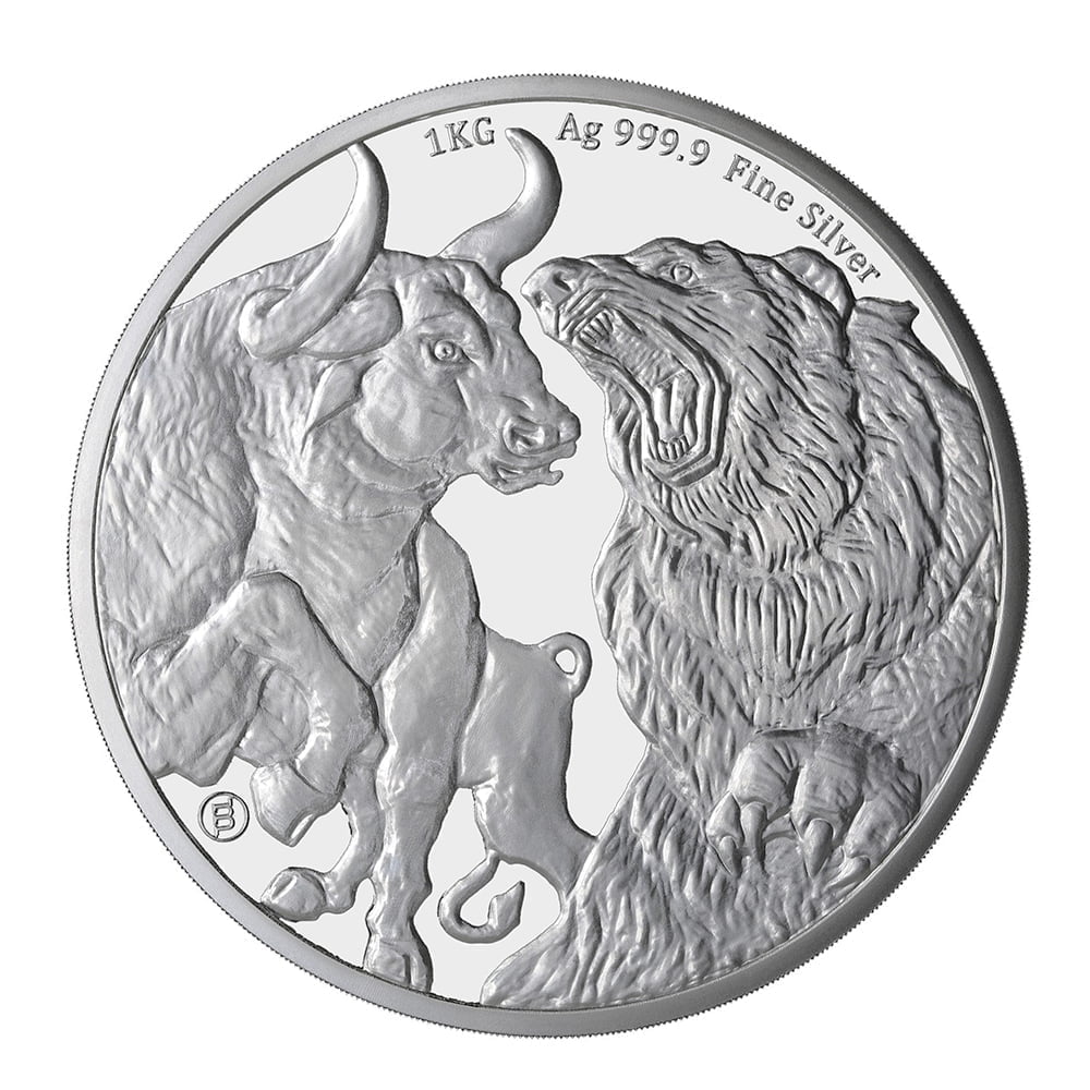 bull 23BAB1KILO-2023-bull-bear-1-kilo-silver-bullion-coin