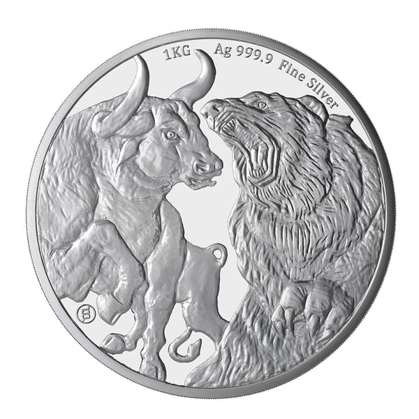 23BAB1KILO-2023-bull-bear-1-kilo-silver-bullion-coin