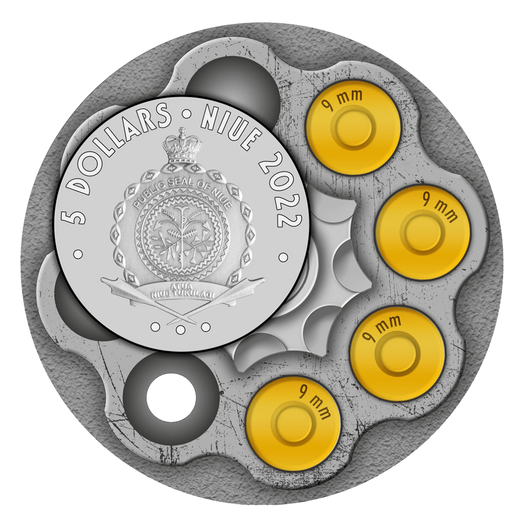 gangsters 22GBAC2OHRC-2022-the-gangsters-bonnie-clyde-2oz-silver-ultra-high-relief-antiqued-coin