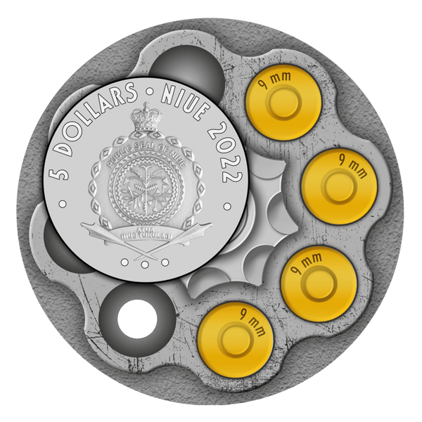 gangsters 22GBAC2OHRC-2022-the-gangsters-bonnie-clyde-2oz-silver-ultra-high-relief-antiqued-coin