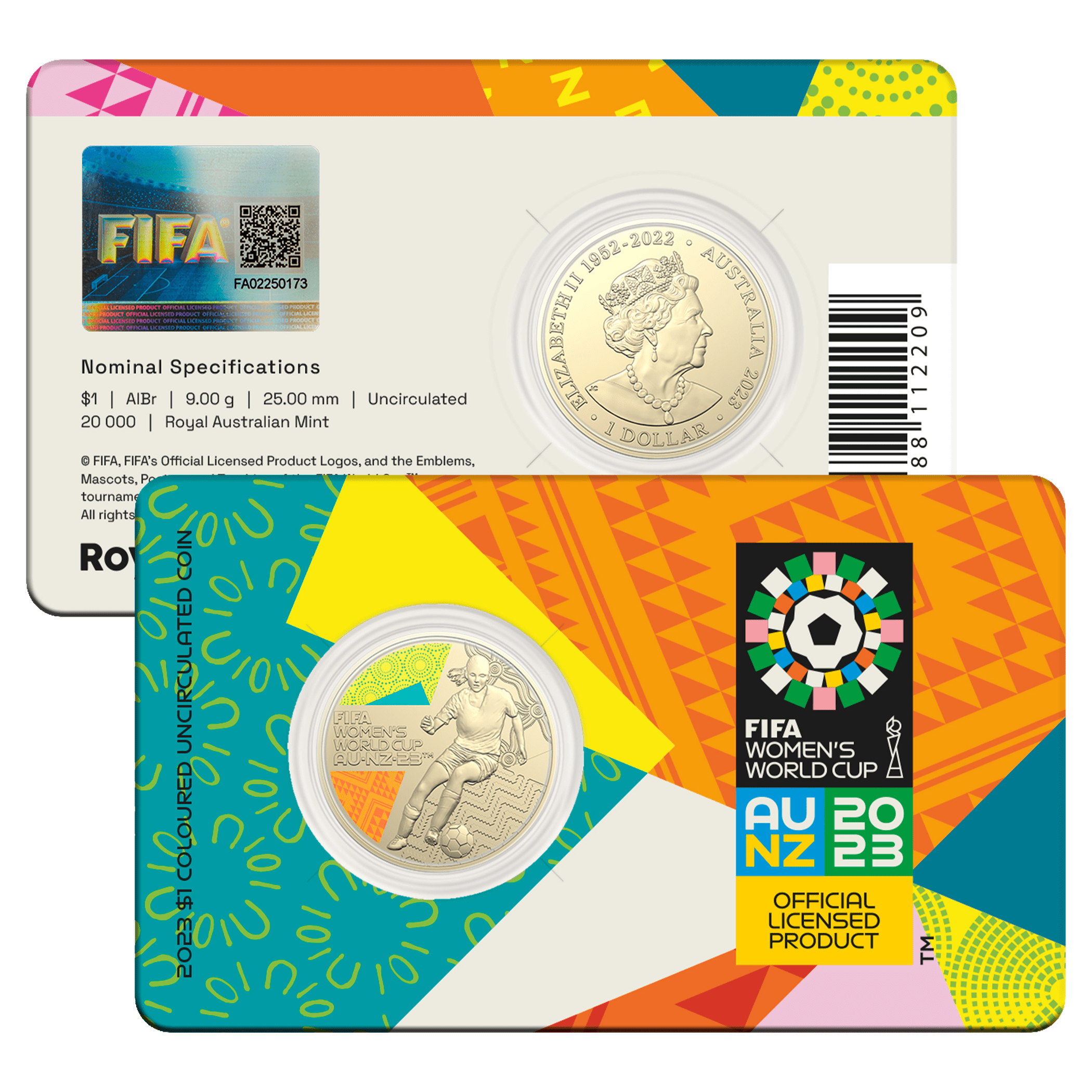 11220-2023-fifa-womens-world-cup-1-coloured-uncirculated-coin-albr-2023-fifa-womens-world-cup-1-coloured-uncirculated-coin-albr