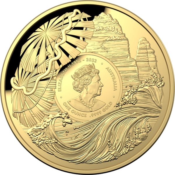 twelve apostles 11419-2023-twelve-apostles-1oz-gold-coloured-proof-domed-coin