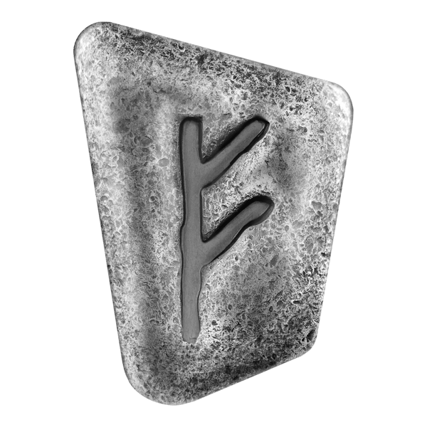 fehu rune GMFEHURS1O-fehu-rune-1oz-silver-cast-bar