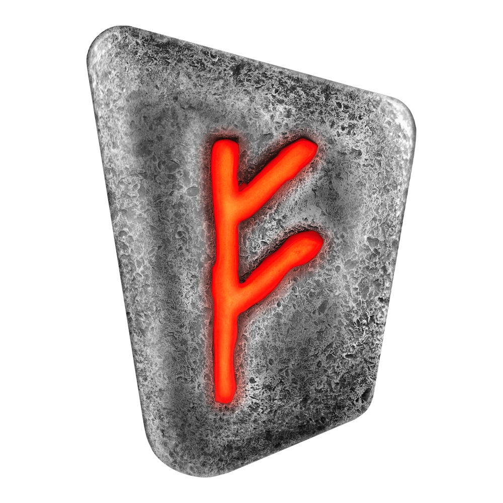 fehu rune GMFEHURS1O-fehu-rune-1oz-silver-cast-bar