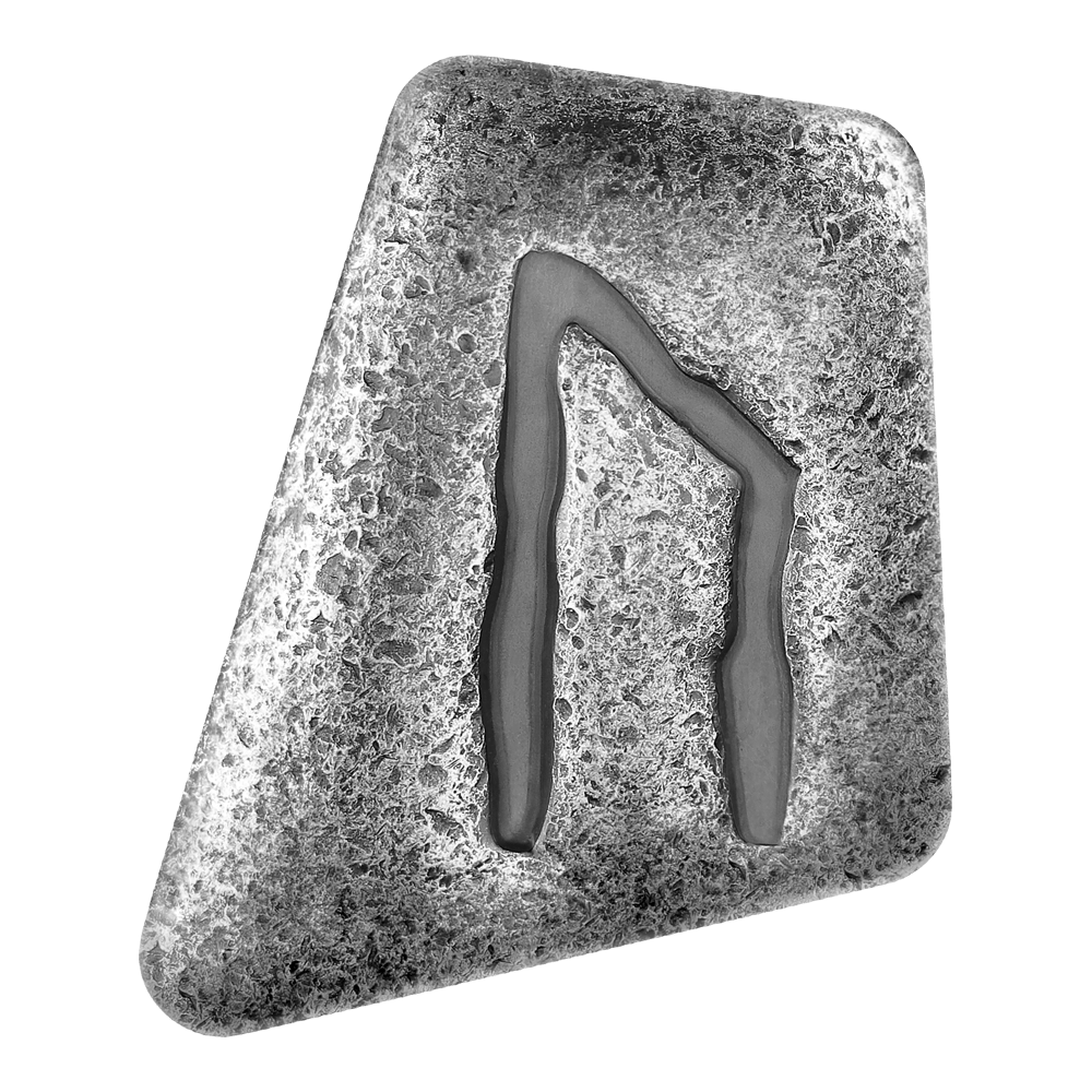 uruz rune GMURUZRS1O-uruz-rune-1oz-silver-cast-bar
