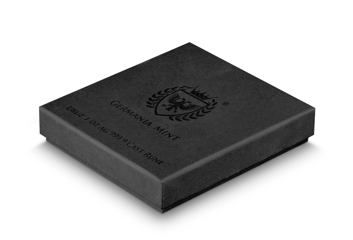 uruz rune GMURUZRS1O-uruz-rune-1oz-silver-cast-bar