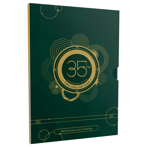 Two dollar coin 11279-2023-2-35th-anniversary-of-the-two-dollar-coin-fourteen-coin-collection