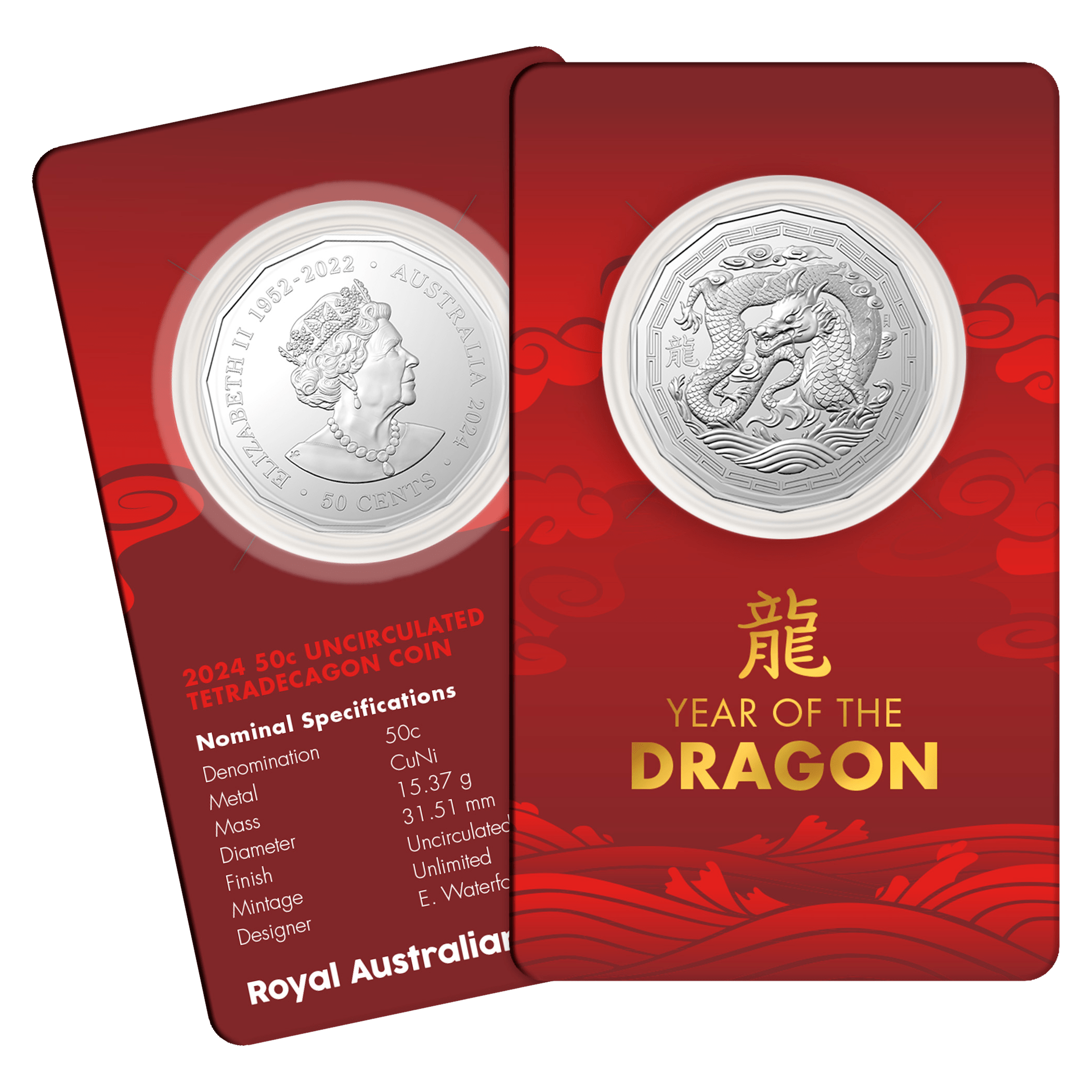 year of the dragon 11357-2024-50c-year-of-the-dragon-tetra-decagon-coin